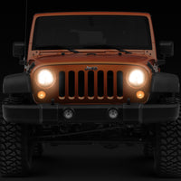 Raxiom 07-18 Jeep Wrangler JK LED Halo Headlights- Chrome Housing (Clear Lens)