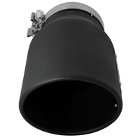 aFe MACHForce XP 5in 304 Stainless Steel Exhaust Tip 5 In x 7 Out x 12L in Bolt On Right - Black