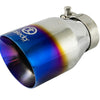 aFe Takeda 304 Stainless Steel Clamp-On Exhaust Tip 2.5in Inlet / 4in Outlet - Blue Flame