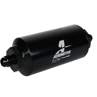 Aeromotive In-Line Filter - (AN-6 Male) 10 Micron Fabric Element Bright Dip Black Finish