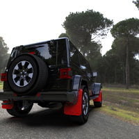 Rally Armor 18-24 Jeep JL Wrangler Red UR Mud Flap w/Black Logo