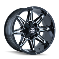 Mayhem 8090 Rampage 17x9 / 5x114.3 BP / 18mm Offset / 87mm Hub Black w/ Milled Spokes Wheel