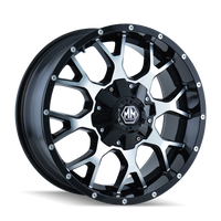 Mayhem 8015 Warrior 22x12 / 6x135 BP / -44mm Offset / 106mm Hub Black/Machined Face Wheel