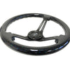 NRG Reinforced Steering Wheel (350mm / 3in. Deep) Black Multi Color Flake Wood w/ Black Matte Center