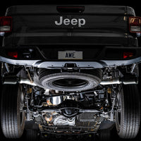 AWE Tuning 20-21 Jeep Gladiator JT 3.6L Tread Edition Cat-Back Dual Exhaust - Diamond Black Tip