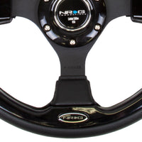 NRG Reinforced Steering Wheel (320mm) Blk w/Gloss Black Trim