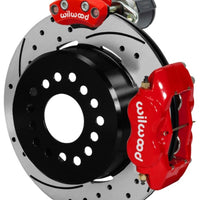 Wilwood Forged Dynalite Rear Electronic Parking Brake Kit - Red Powder Coat Caliper - D/S Rotor