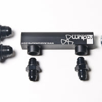 Radium Engineering Universal 4-Port Manifold - Black W/ Logo