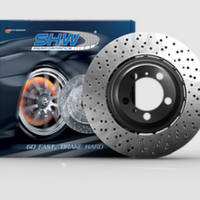 SHW 21-22 Audi RS6 4.0L V8 Front Drilled-Dimpled Lightweight Brake Rotor (4K0615301S)