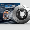 SHW 21-22 Audi RS6 4.0L V8 Front Drilled-Dimpled Lightweight Brake Rotor (4K0615301S)