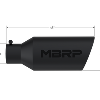 MBRP Universal Exhaust Tip 7in O.D. Rolled End 4in Inlet 18in Length - Black