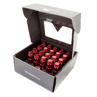 NRG 700 Series M12 X 1.25 Steel Lug Nut w/Dust Cap Cover Set 21 Pc w/Locks & Lock Socket - Red