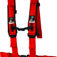 DragonFire Racing Harness- H-Style- 4-point- EZ-Adjust- 3in Buckle- Red