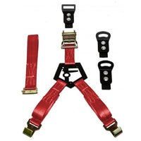 N-Fab Bed Mounted Rapid Tire Strap Universal - Gloss Black - Red Strap