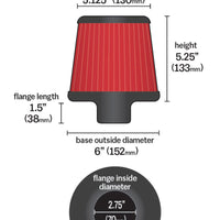 AEM 2.75 in Short Neck 5 in Element Filter