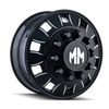 Mayhem 8180 BigRig 24.5x8.25 / 10x285.75 BP / 168mm Offset / 220.1mm Hub Inner Black Wheel