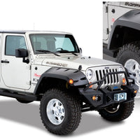 Bushwacker 07-18 Jeep Wrangler Max Pocket Style Flares 2pc Extended Coverage - Black