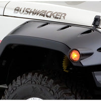 Bushwacker 07-18 Jeep Wrangler Max Pocket Style Flares 2pc Extended Coverage - Black