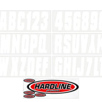 Hardline Boat Lettering Registration Kit 3 in. - 350 White Solid