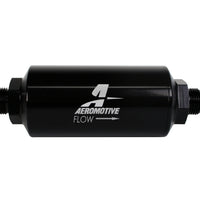 Aeromotive In-Line Filter - (AN -8 Male) 40 Micron Stainless Mesh Element Bright Dip Black Finish