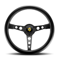 Momo Prototipo Steering Wheel 350 mm - Black Leather/Wht Stitch/Black Spokes