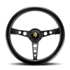 Momo Prototipo Steering Wheel 350 mm - Black Leather/Wht Stitch/Black Spokes