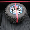 N-Fab Bed Mounted Tire Carrier Universal - Gloss Black - Red Strap