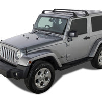 Rhino-Rack 07-22 Jeep Wrangler JK/JL 2 Door Hard Top Vortex SG 2 Bar Roof Rack - Black