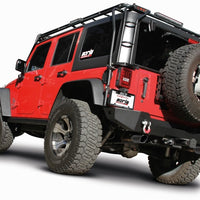 Borla 12-14 Jeep Wrangler JK 2/4Dr Rr Section ATAK Single Square Rlld Angle-Cut Black Chrome Exhaust