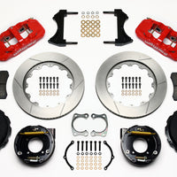 Wilwood AERO4 Rear P-Brake Kit 14.00in Red Chevy 12 Bolt w/ C-Clips