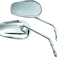 Bikers Choice Chrome Tapered Long Stem Mirrors Pr