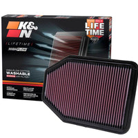 K&N 07-10 Jeep Wrangler 3.8L V6 Drop In Air Filter