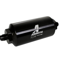 Aeromotive In-Line Filter - (AN-6 Male) 10 Micron Microglass Element Bright Dip Black Finish