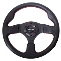 NRG Reinforced Steering Wheel (320mm) Leather w/Red Stitch