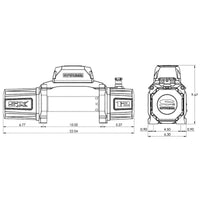 Superwinch 12000 LBS 12V DC 3/8in x 80ft Synthetic Rope SX 12000SR Winch - Graphite