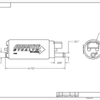 Aeromotive 340 Series Stealth In-Tank E85 Fuel Pump - Offset Inlet - Inlet Inline w/Outlet