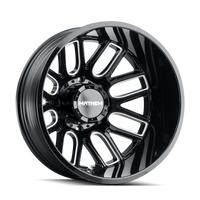 Mayhem 8107D Cogent Dually 22x8.25/8x210 BP/-232mm Offset/154.2mm Hub Black w/ Milled Spokes Wheel