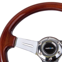 NRG Classic Wood Grain Steering Wheel (330mm) Wood Grain w/Chrome 3-Spoke Center