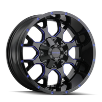 Mayhem 8015 Warrior 20x9 / 8x165.1 BP / 18mm Offset / 130.8mm Hub Black w/ Prism Blue Wheel