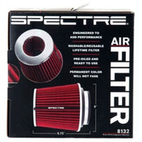 Spectre Adjustable Conical Air Filter 5-1/2in. Tall (Fits 3in. / 3-1/2in. / 4in. Tubes) - Red